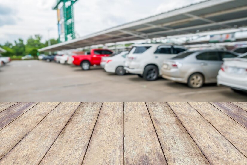 wood table top with blur cars parking lot 293060 8464