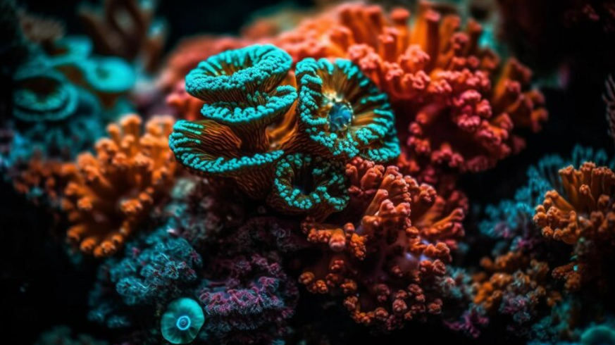 Free AI Image Colorful sea life decorates underwater reef wallpaper generative AI