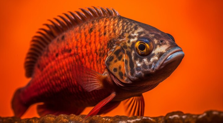 Premium AI Image A fish with a yellow face and orange spots on its face