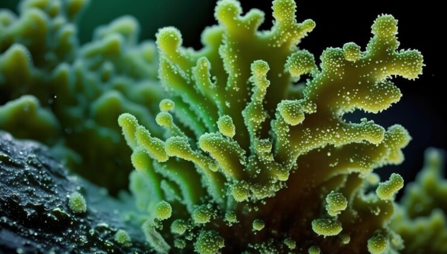 Premium AI Image A green and yellow coral plant