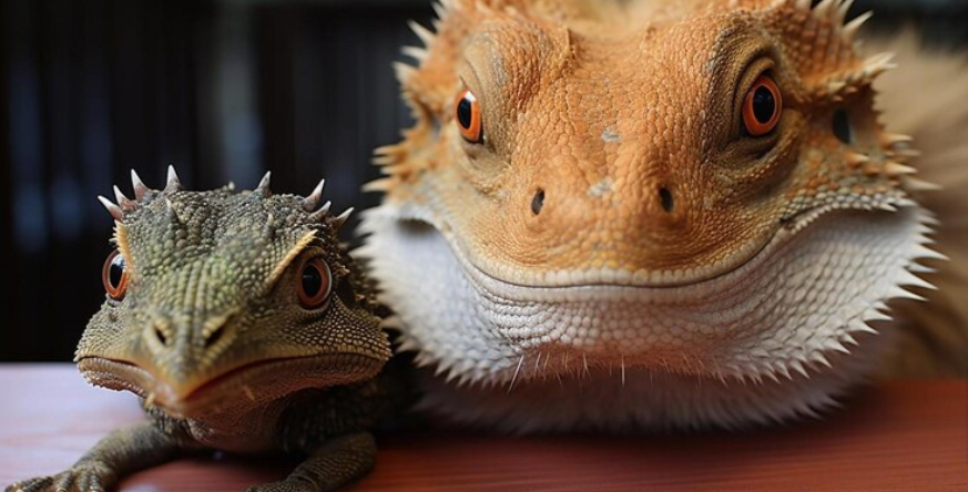 Premium AI Image a lizard sitting next to a lizard on a table