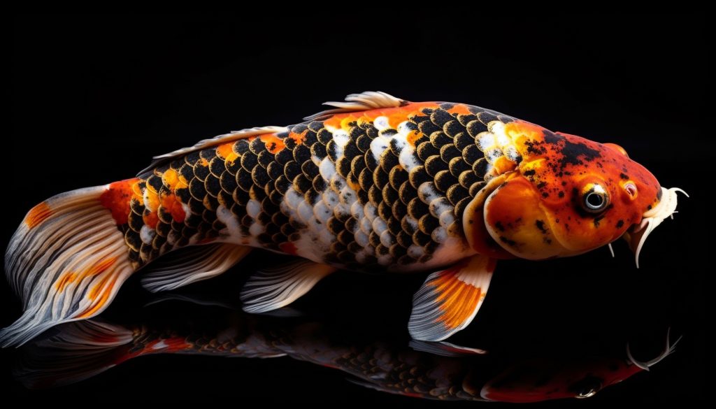 Elegance in motion, koi fish swim gracefully generated by AI